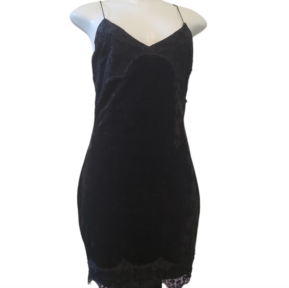 Guess velour/velvet bodycon dress mini dress square neck black night out - Picture 7 of 9